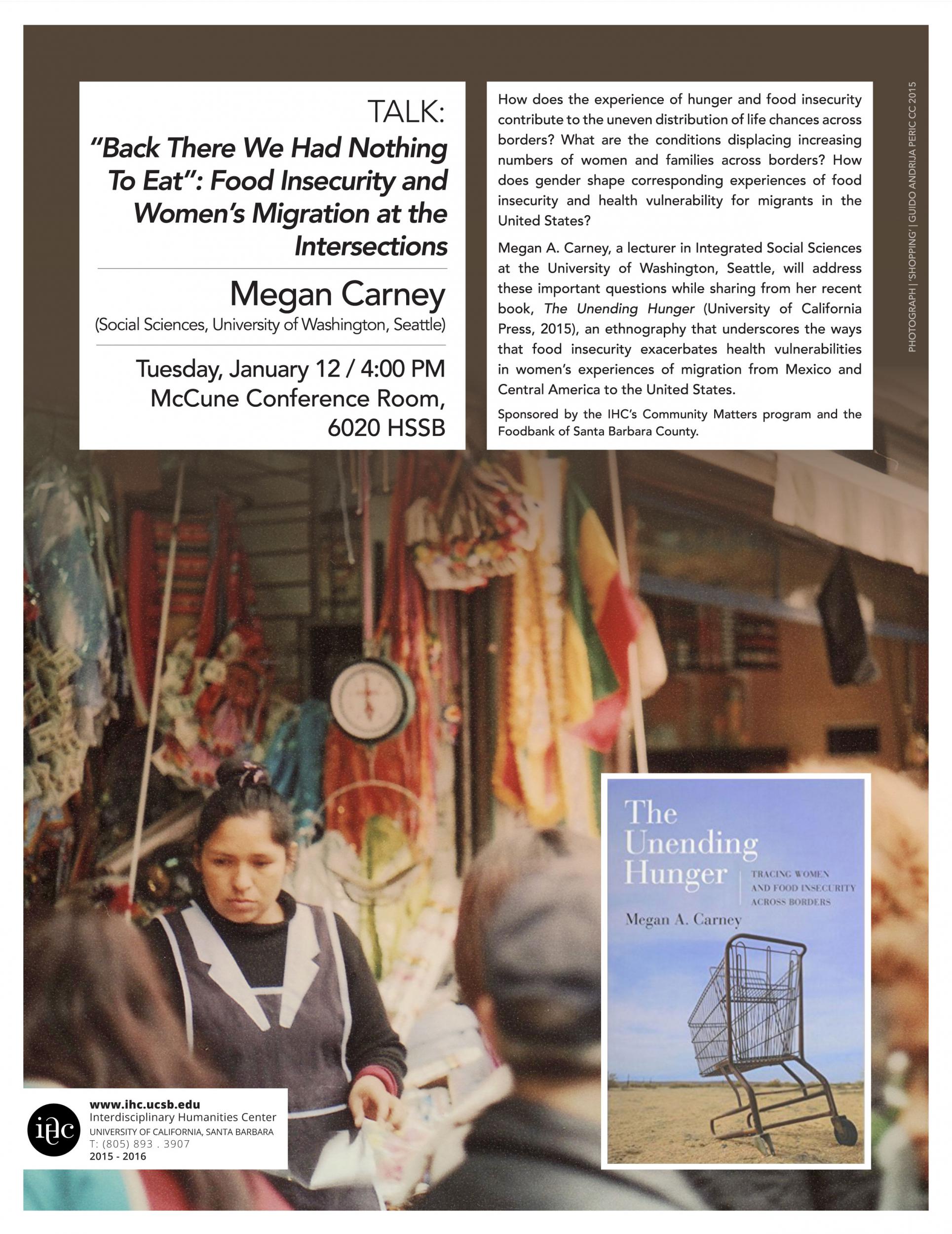 Former Anth Grad Student Megan Carney to give talk January 12, 2016 Event Image