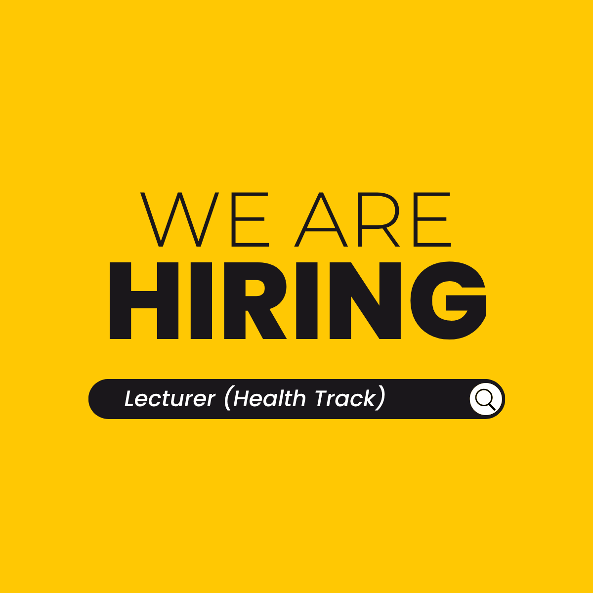 We Are Hiring