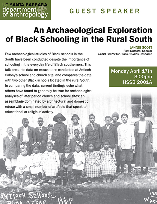 An Archaeological Exploration of Black Schooling in the Rural South Event Image